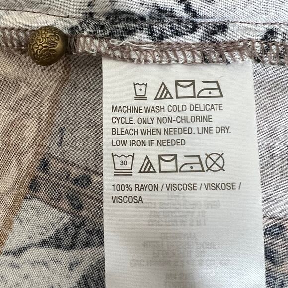 Passport by Susan Graver Womens Blouse XL Brown Gold Patchwork Ruched Sleeves - Picture 6 of 6